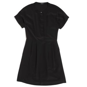 Madewell Black Silk Shirtdress